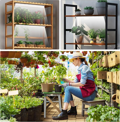 Roleadro 2-Bar Grow Light Strip – Under-Cabinet Kitchen Shelf with Clean White Finish and Single-Cord Setup