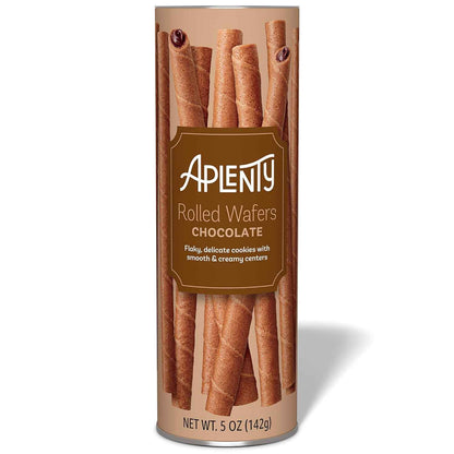 Aplenty Chocolate Rolled Wafers, 5 Oz – Streamlined Pantry Essential, Single-Ingredient-Light Wafer for Simple Living