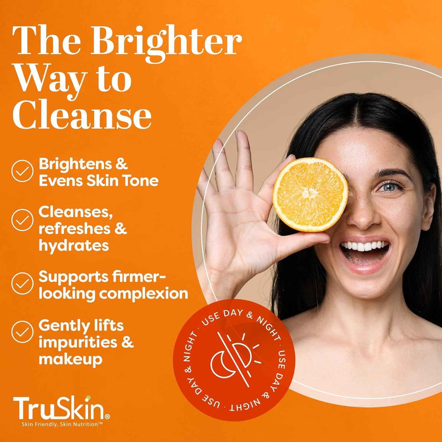 TruSkin Vitamin C Facial Cleanser – Premium Brightening Wash with Rosehip Oil & MSM