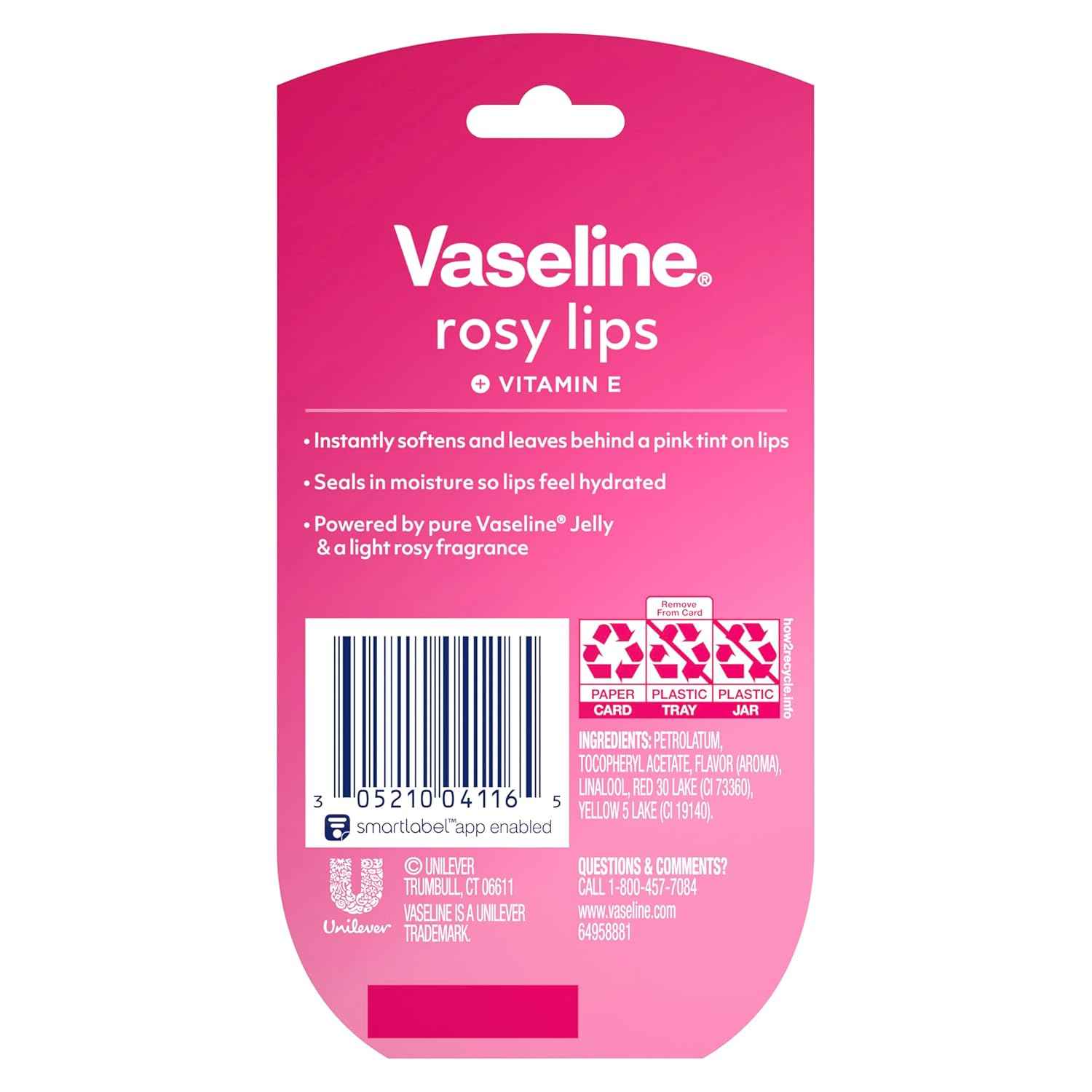 Vaseline Lip Therapy Rosy Lips Mini 2 Pack – Clean Vanity Staple for Less Is More Beauty Routines, Tinted Petroleum Jelly Lip Balm