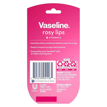 Vaseline Lip Therapy Rosy Lips Mini 2 Pack – Clean Vanity Staple for Less Is More Beauty Routines, Tinted Petroleum Jelly Lip Balm