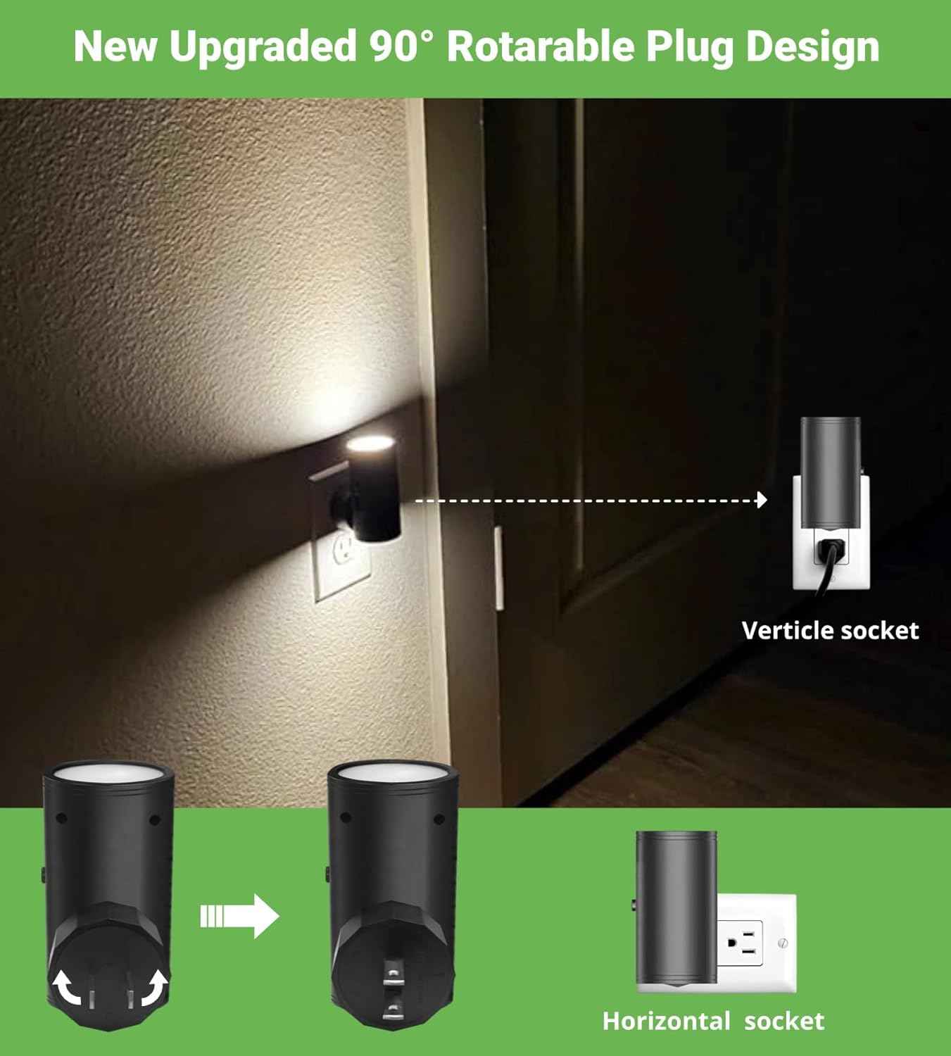 GEPLAD Round LED Night Light – Matte Minimalist Plug-In Fixture for Clutter-Free Walls