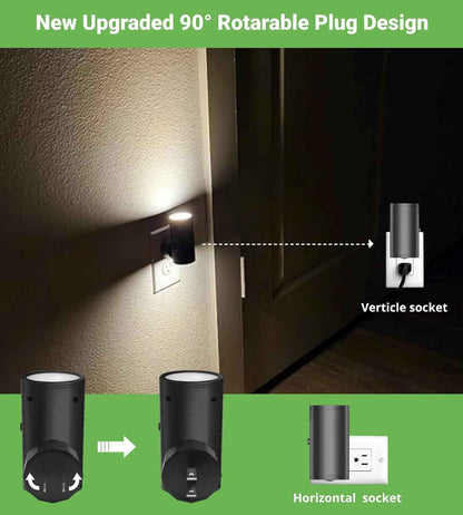 GEPLAD Round LED Night Light – Matte Minimalist Plug-In Fixture for Clutter-Free Walls