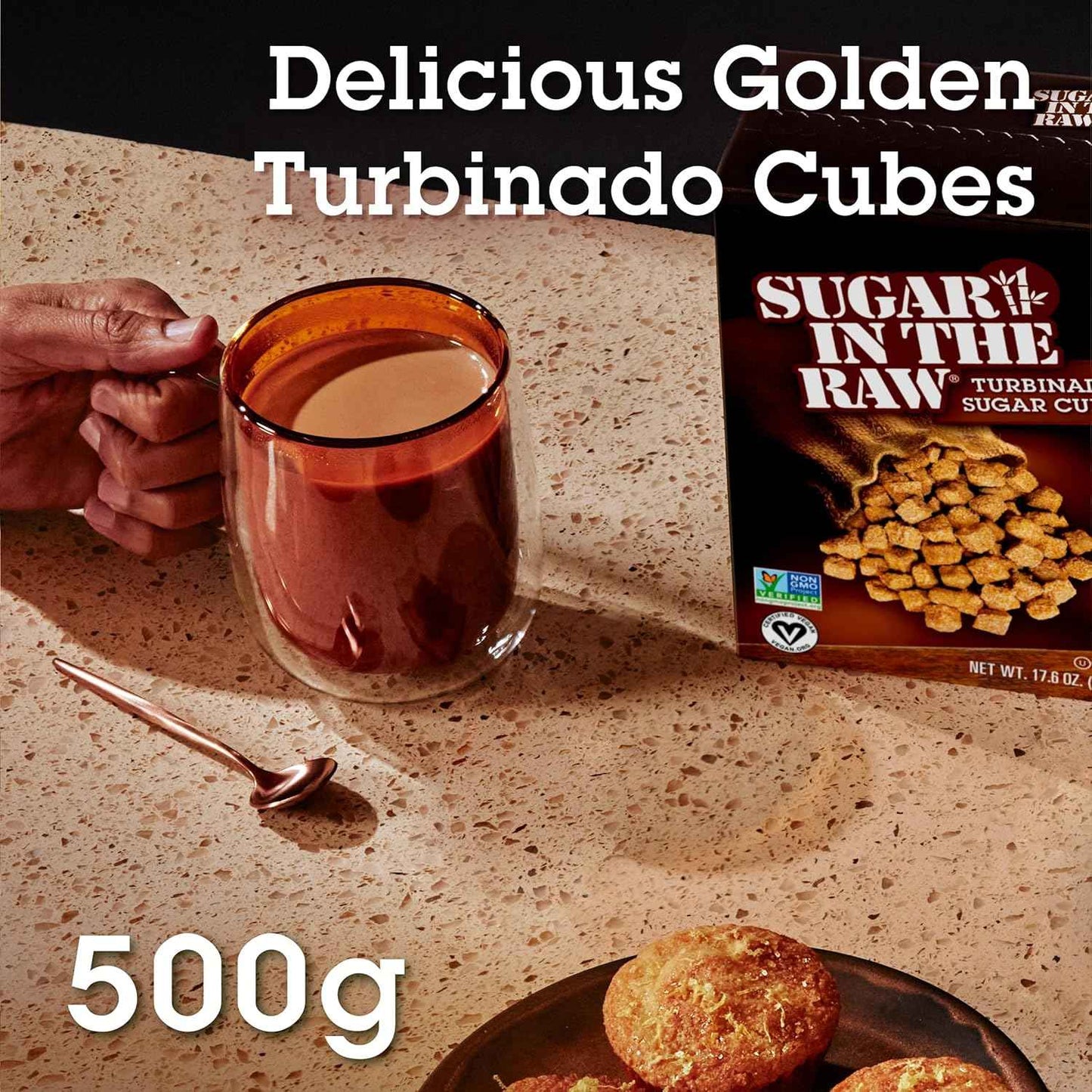 Sugar In The Raw Turbinado Cane Sugar Cubes – Rustic Dining Table Centerpiece, Golden Crystal Aesthetic