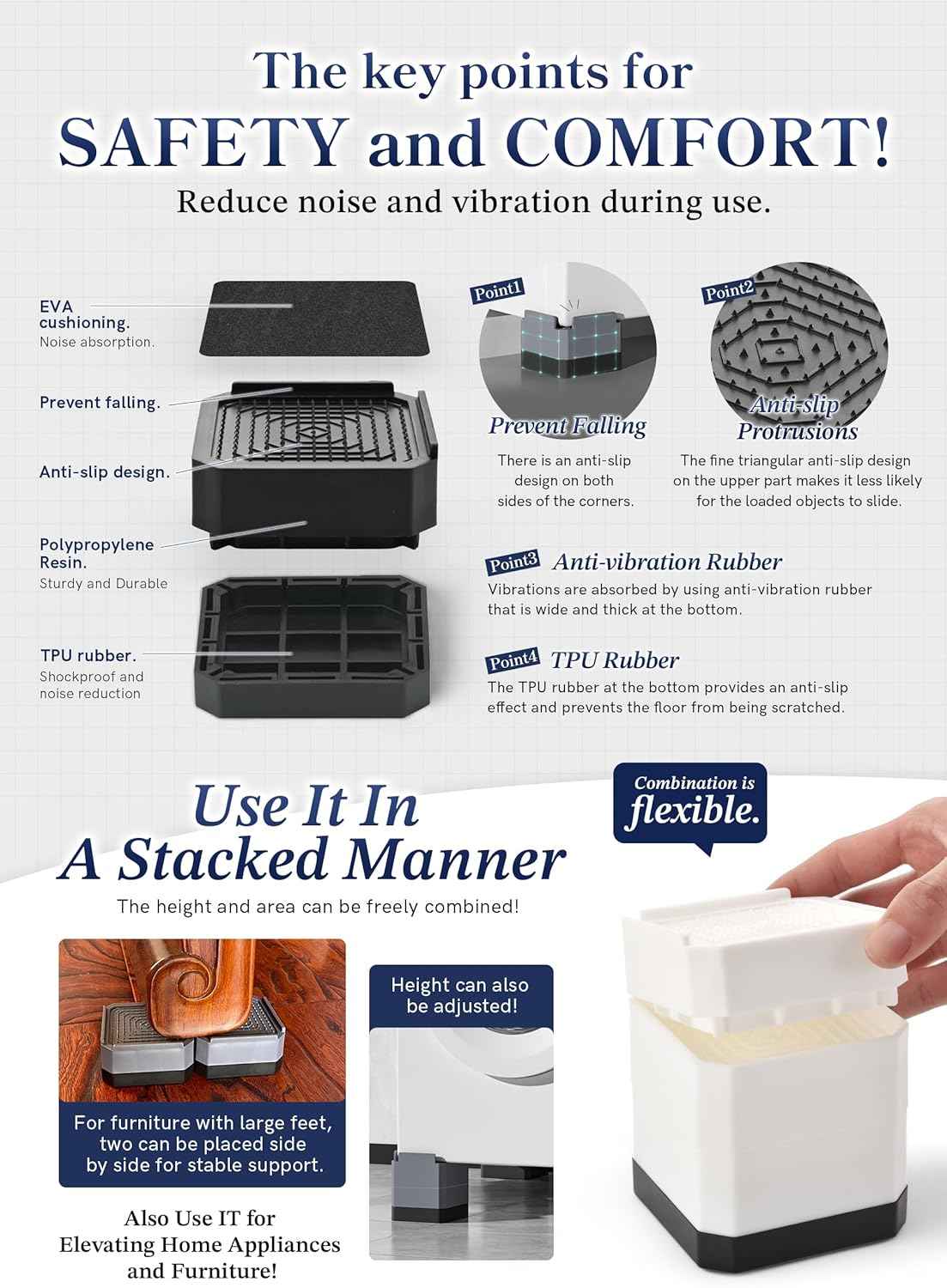 Bed Risers for Tall Desk Users – Ergonomic Lift for Better Posture in Home Office Setup