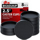 Round - 2.5" 8pcs Black