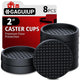 Round - 2" 8pcs Black
