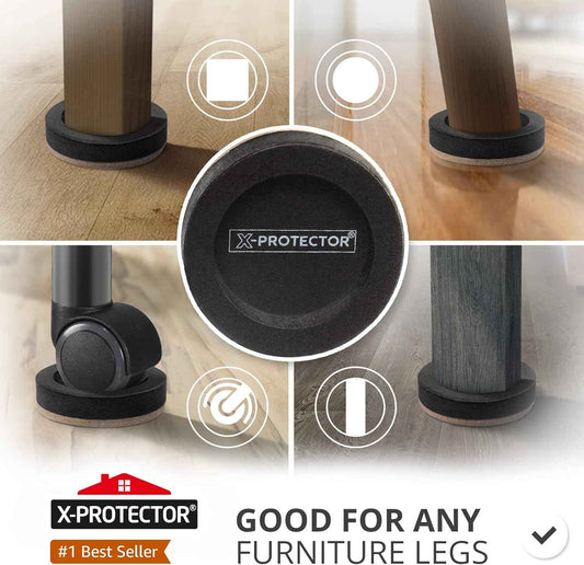 X-PROTECTOR 3 ½ Inch Furniture Sliders – Family-Safe Floor Protectors, No Tools Needed to Move Heavy Couches and Beds Safely