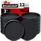 Round - 3" 12pcs Black