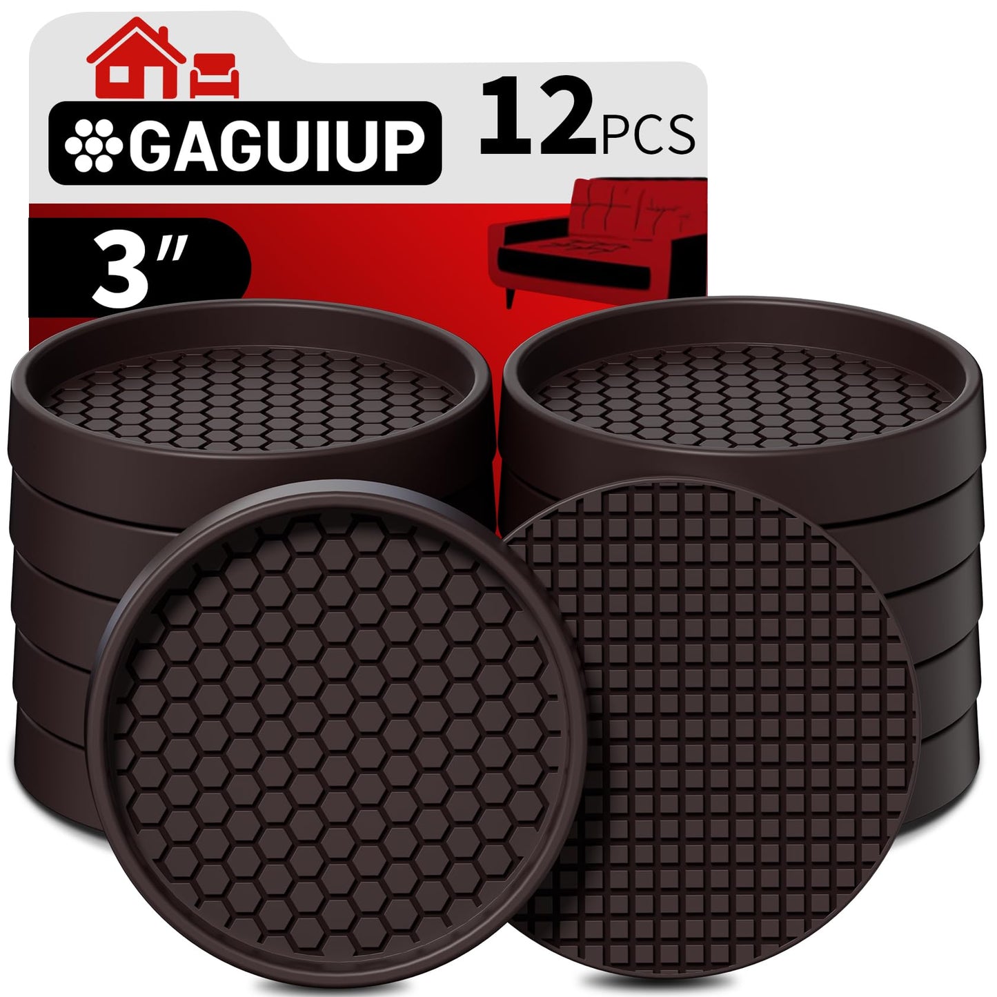 Round - 3" 12pcs Brown