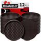 Round - 3" 12pcs Brown