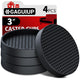 Round - 3" 4pcs Black