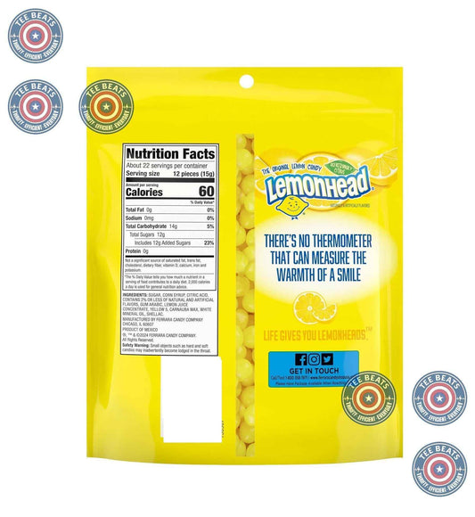 Lemonhead Hard Lemon Candy – Nostalgic Birthday Gift for Her, Resealable 12 oz Bag