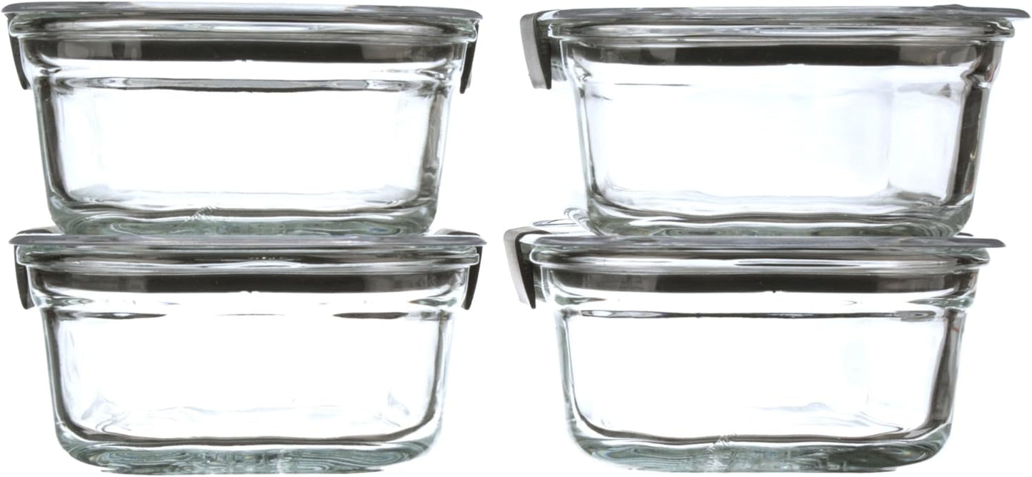 Rubbermaid Brilliance Glass Containers – Uncluttered Kitchen Storage, Stackable Rectangular Design