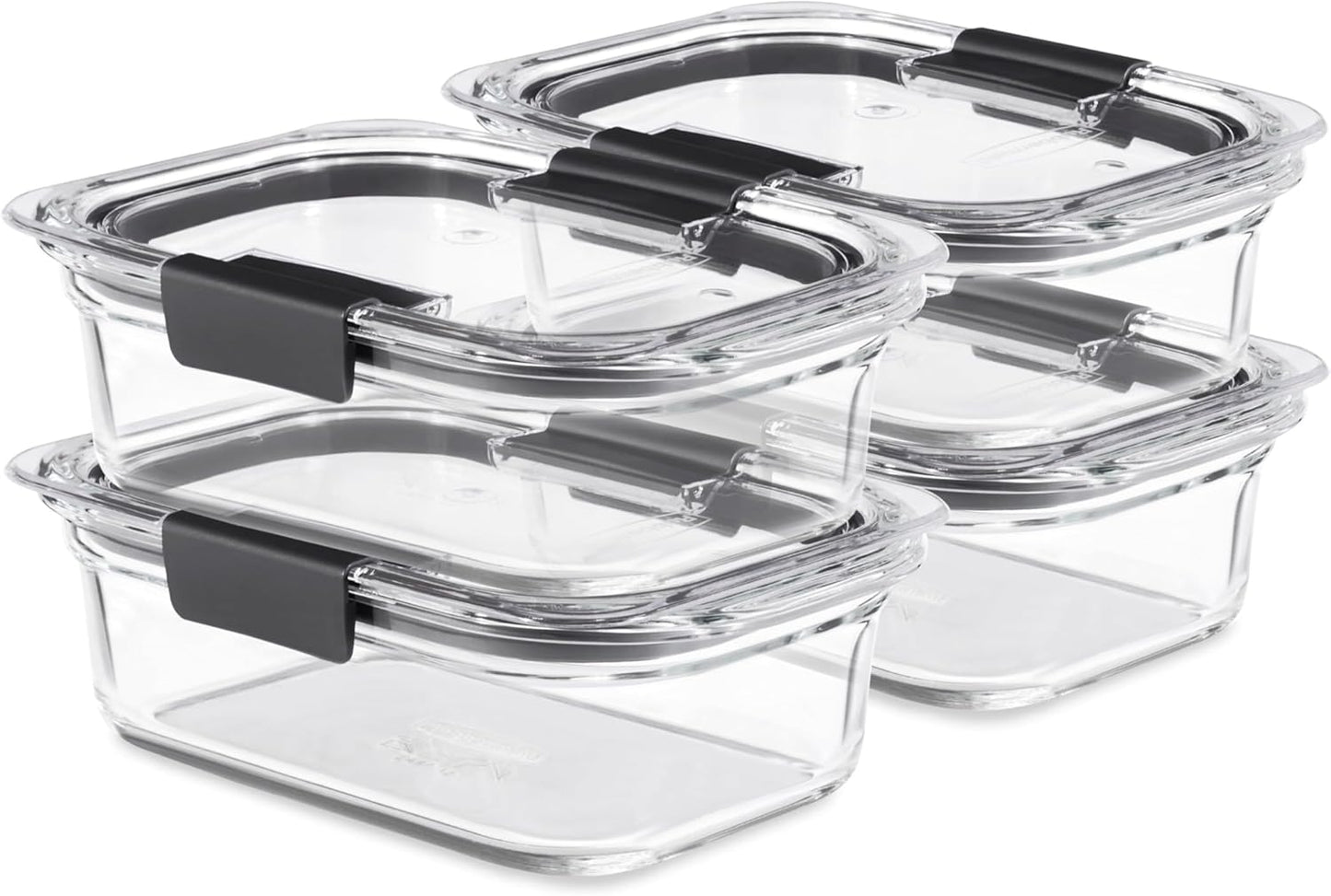 Rubbermaid Brilliance Glass Containers – Uncluttered Kitchen Storage, Stackable Rectangular Design