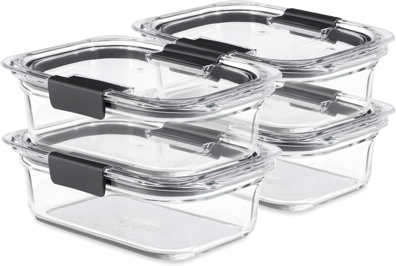 Rubbermaid Brilliance Glass Containers – Uncluttered Kitchen Storage, Stackable Rectangular Design