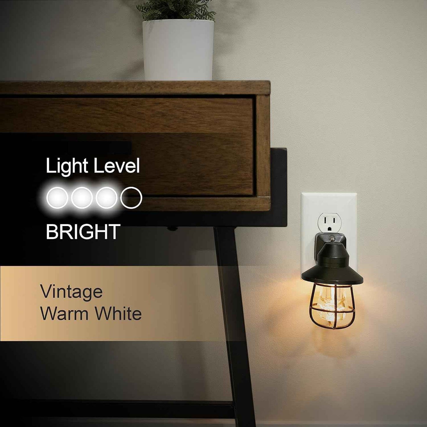 GE Vintage LED Night Light – Staircase Safety Lighting 2 Pack, Warm 2200K LED Replaces Open Flame, Photo Cell Automatic On