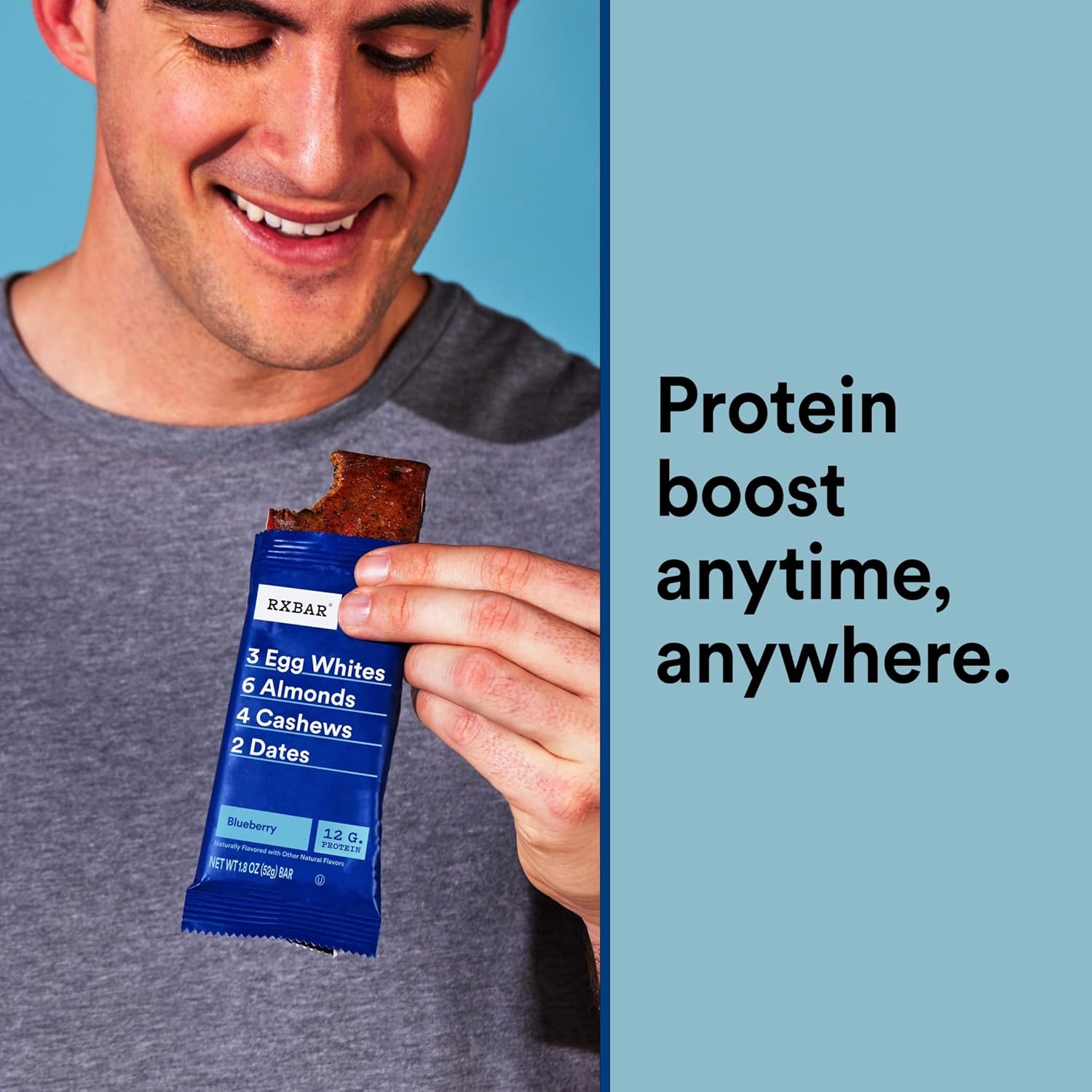 RXBAR Blueberry Protein Bar – Focus Fuel Snack for Busy Office Professionals, 10 Count Box