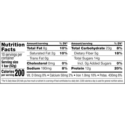 RXBAR Chocolate Sea Salt Protein Bars – 12g Protein Desk Snack for Office Focus and Afternoon Productivity, 10 Count