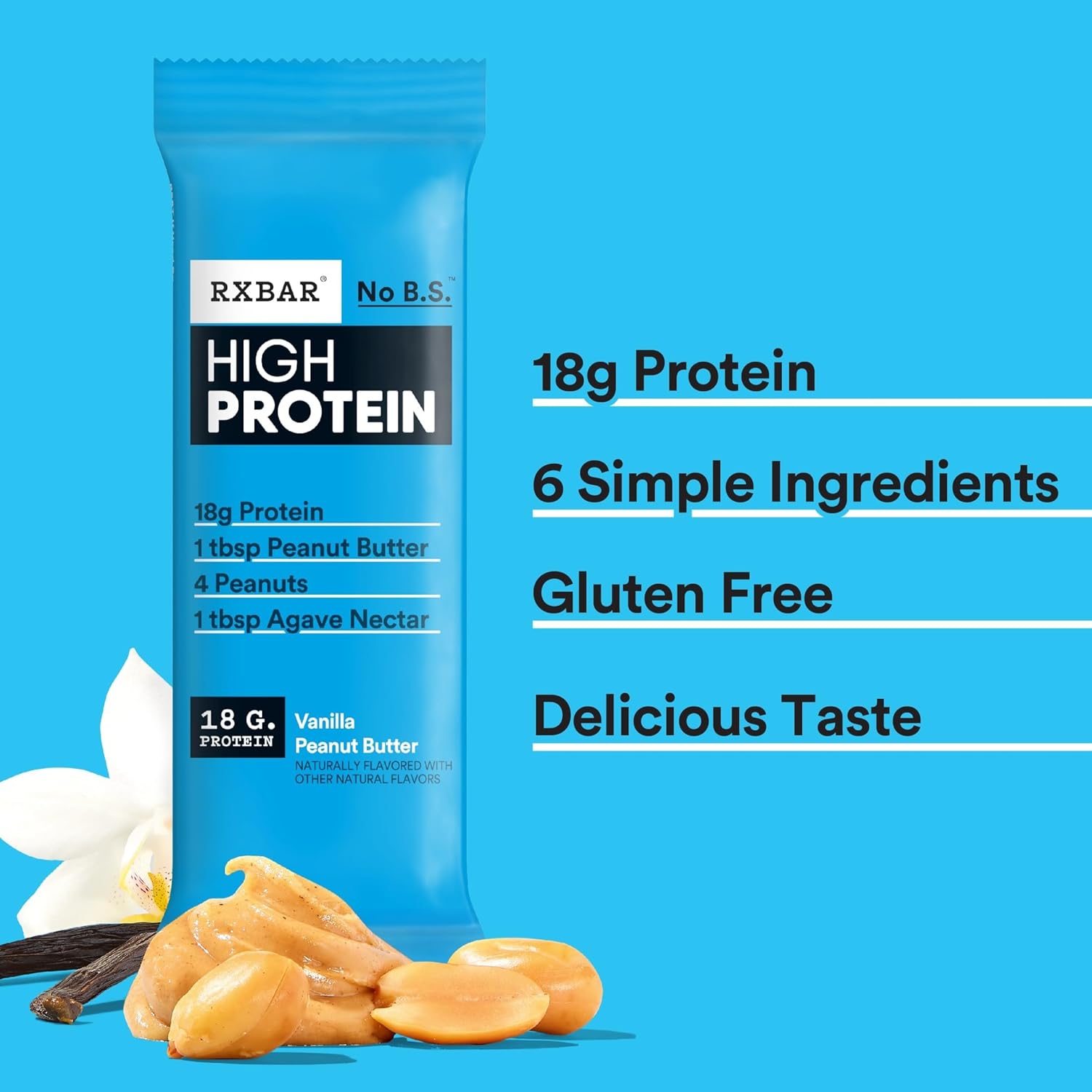 RXBAR High Protein Bars – Focus-Sustaining Office Snack to Beat Afternoon Slumps, Gluten Free 10 Pack