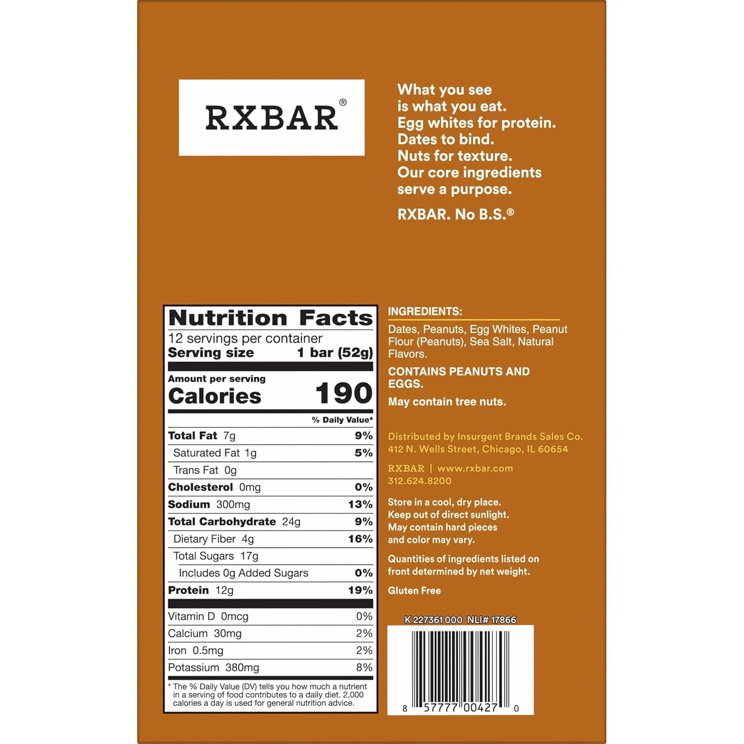 RXBAR Peanut Butter Protein Bar – Office Desk Snack for Focused Mid-Morning Energy