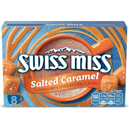Swiss Miss Salted Caramel Hot Cocoa Packets – Safe After-School Treat for Kids' Room and Playroom, Just Add Water, 8-Count