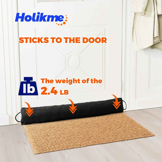 Holikme Weighted Door Draft Stopper – Cozy Bedroom Decor Accessory in Black Gray or Brown, 36 inch