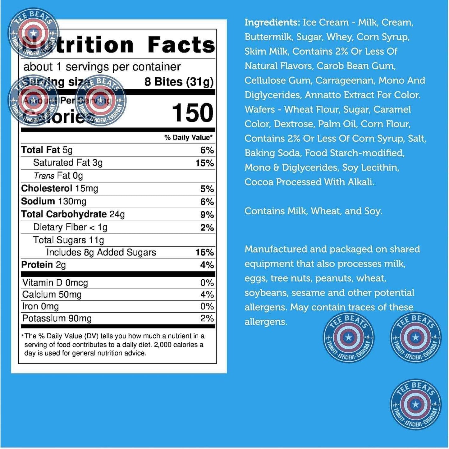 Arctic Farms Freeze Dried Ice Cream Bites - Heat-Resistant Snack for School Lunchboxes, Playdates, and Road Trips, 1.1oz Vanilla