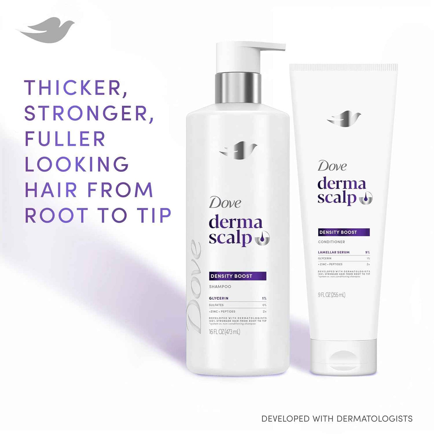 Dove Derma Scalp Density Boost Shampoo – Clean Beauty Staple for Simple Hair Routines, Fragranced 16 oz