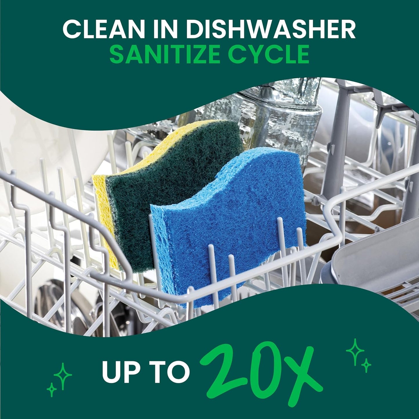 Scotch-Brite Zero Scratch Scrub Sponge – Non-Abrasive Cookware Cleaner, Protects Nonstick Coatings in Family Kitchens