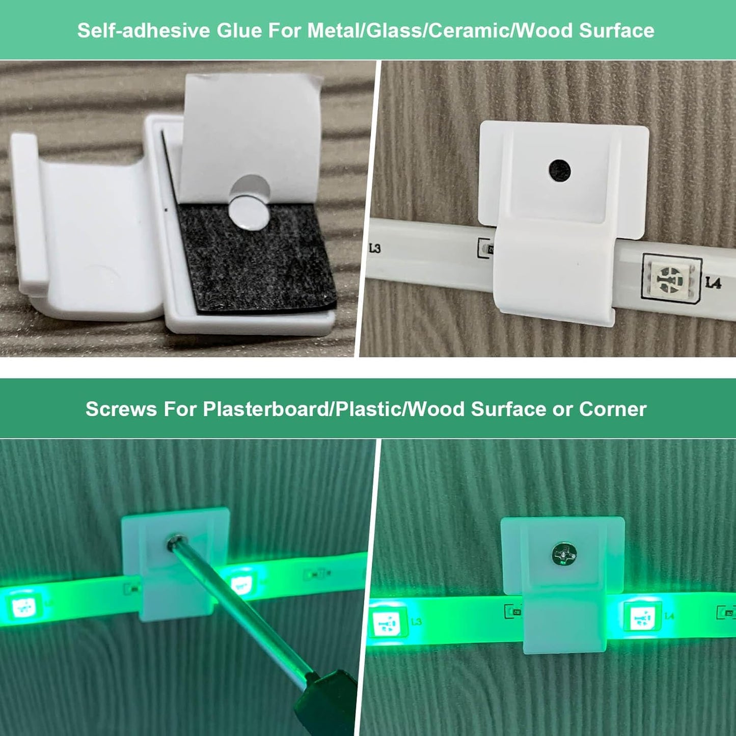 screw-mount holes for permanent attachment to wood, siding, or masonry
