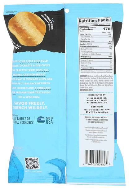 Wilde Protein Chips Sea Salt and Vinegar – Lightweight Snack for Hiking Trails and Camping Trips