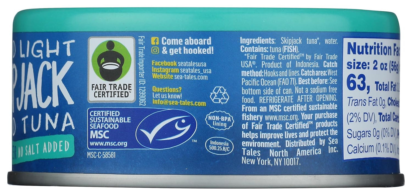 Sea Tales Skipjack Tuna in Water NSA – Two-Ingredient Pantry Essential for Clutter-Free Kitchens