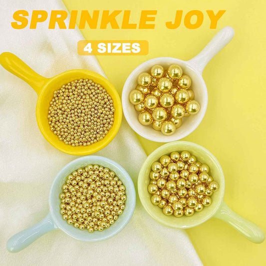 Gold Sprinkles for Cake Decorating – Family-Safe Pearl Mix for Kids' Birthday Cakes and Cupcakes