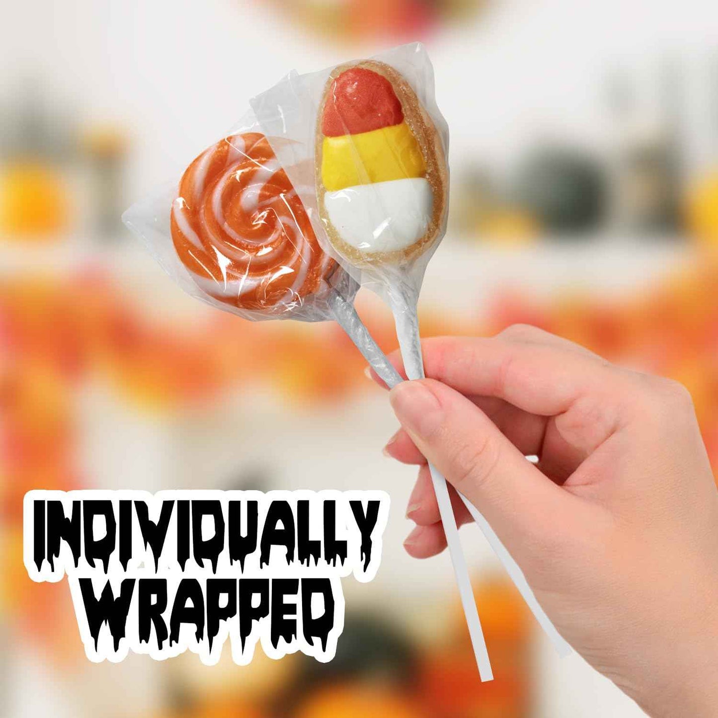 Yumzo Halloween Lollipops Bulk 24 Count – Safe Sealed Candy Treats for Kids Party Favors and Trick or Treat Night