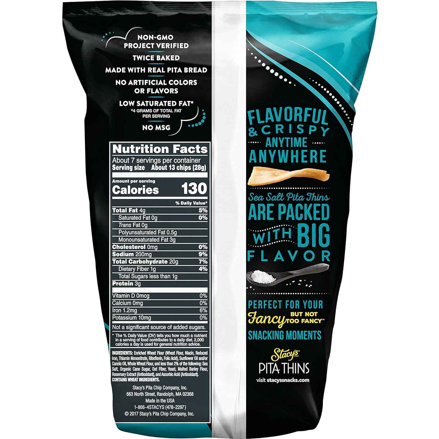 Stacy's Pita Crisps Simply Naked – Single-Ingredient Style Baked Chip for Uncluttered Pantries, 6.75 oz