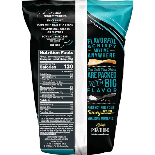 Stacy's Pita Crisps Simply Naked – Single-Ingredient Style Baked Chip for Uncluttered Pantries, 6.75 oz