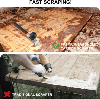 [Brand] Carbide Scraper 2-1/2 inch – Safer Dust-Controlled Alternative to Power Sanders for Indoor Refinishing