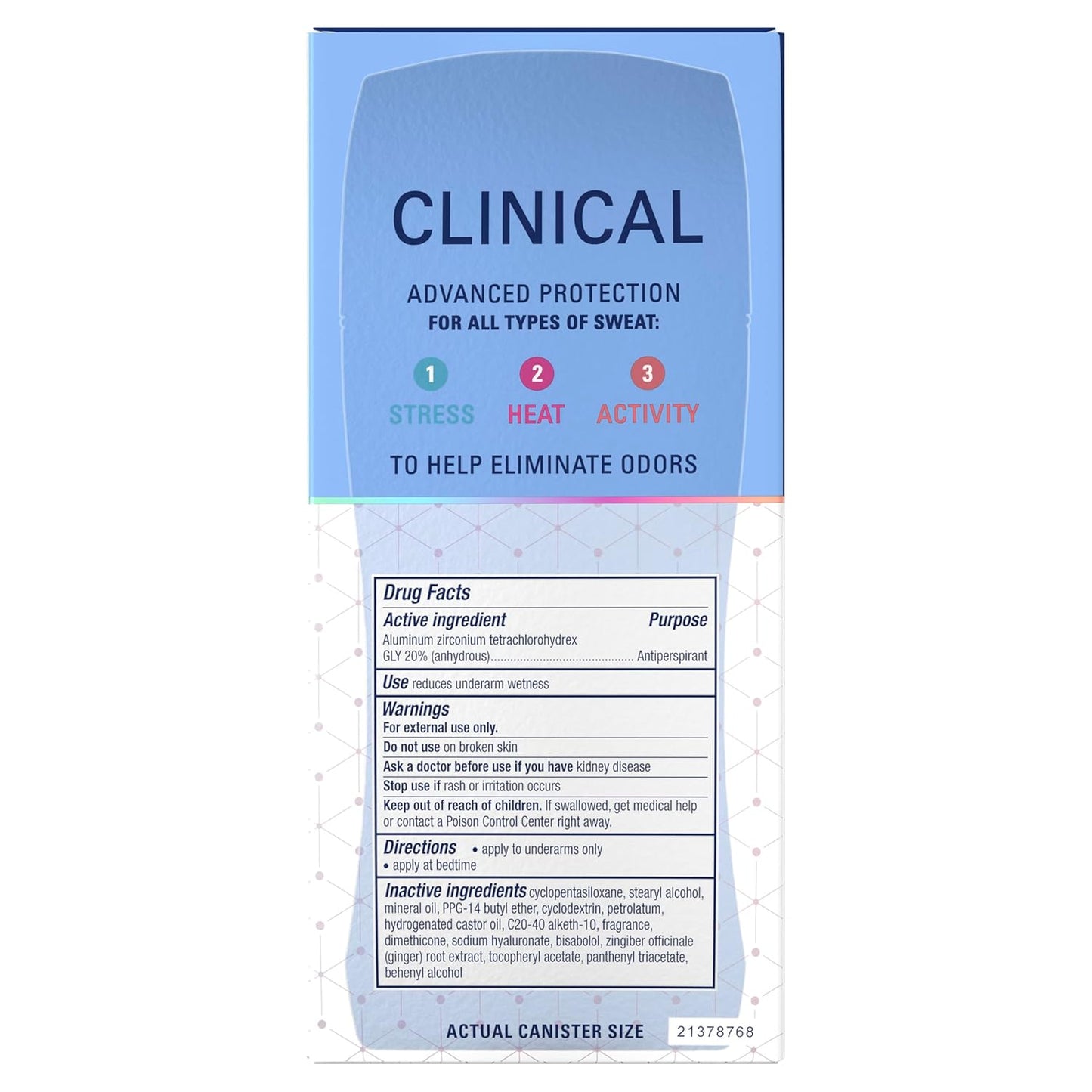 Secret Clinical Strength 100HR Deodorant – Premium Hyaluronic Acid Antiperspirant for Refined Skin Care
