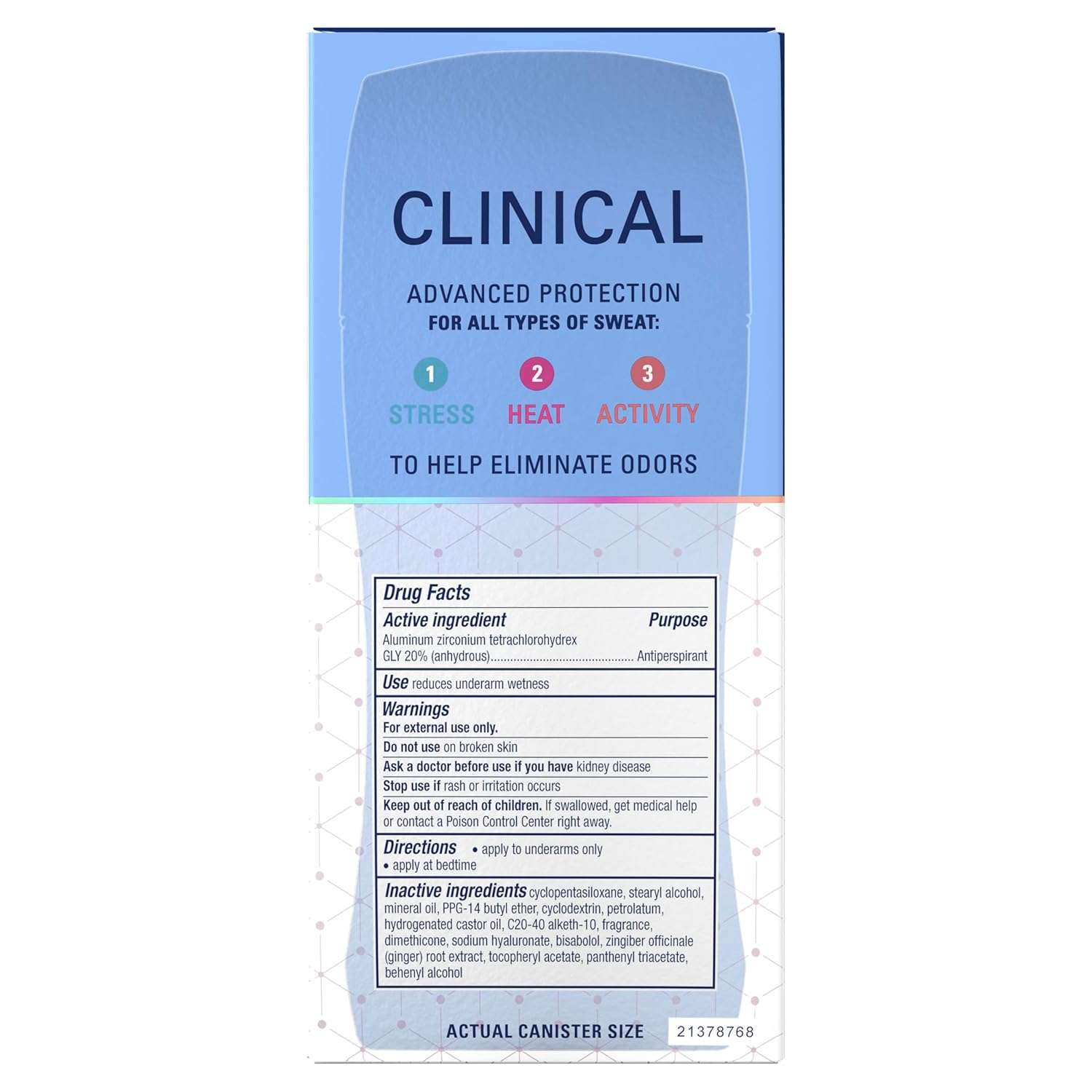 Secret Clinical Strength 100HR Deodorant – Premium Hyaluronic Acid Antiperspirant for Refined Skin Care