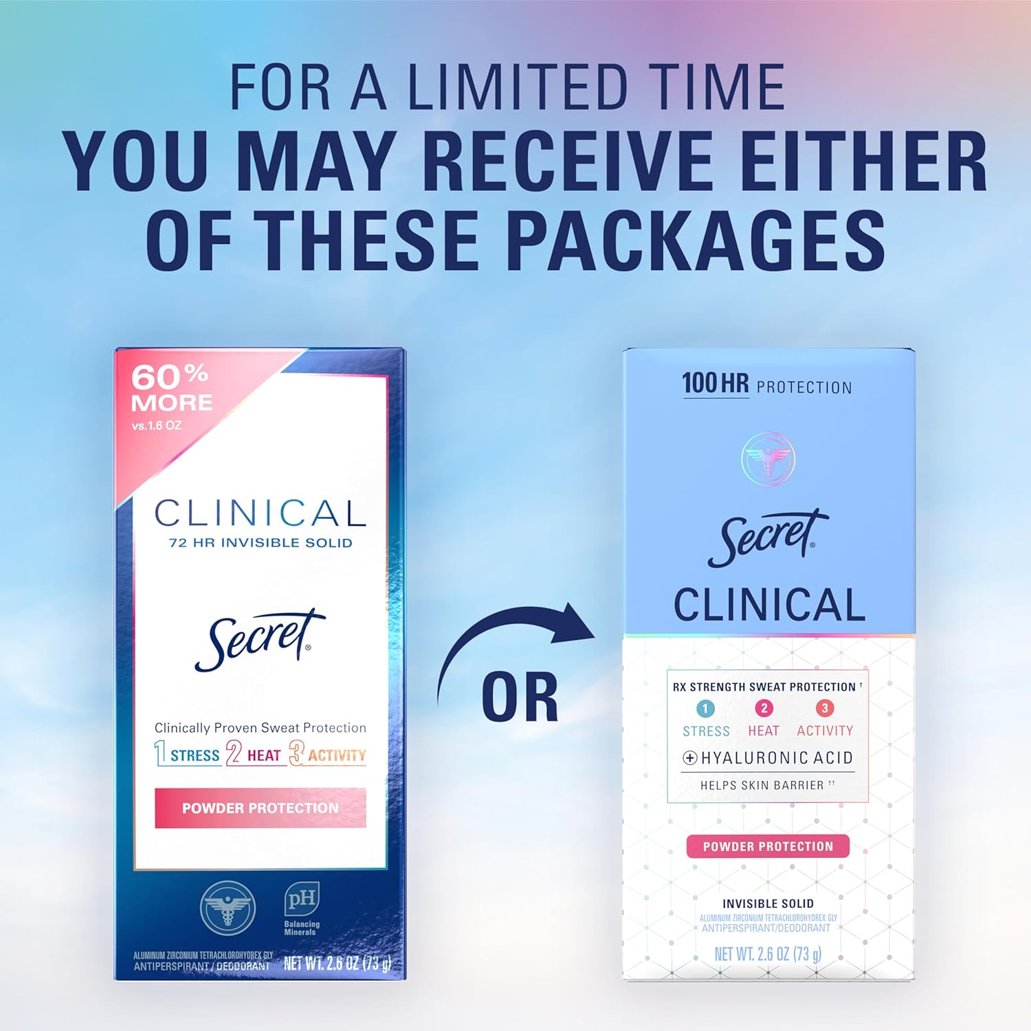 Secret Clinical Strength 100HR Deodorant – Premium Hyaluronic Acid Antiperspirant for Refined Skin Care