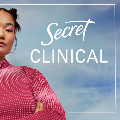 Secret Clinical Strength 100HR Deodorant – Premium Hyaluronic Acid Antiperspirant for Refined Skin Care