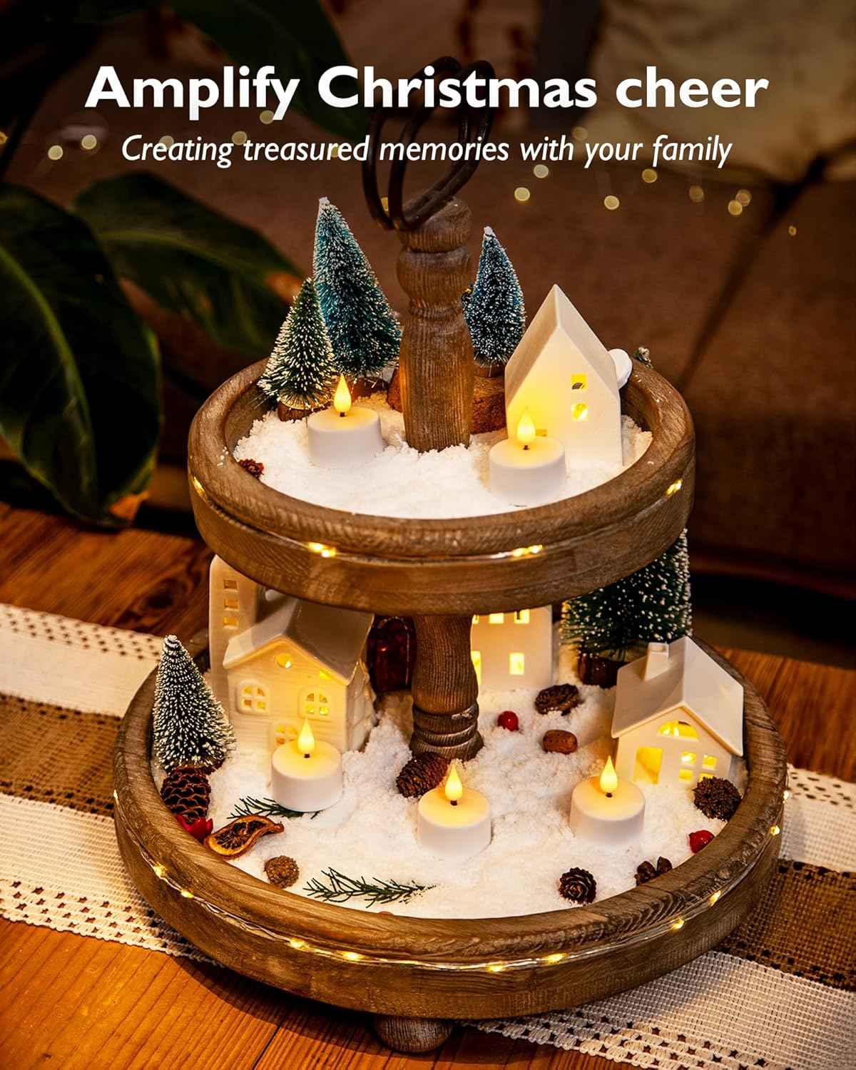 Homemory Rechargeable Tea Lights — Thoughtful Housewarming Gift for Her, 6-Pack with Timer