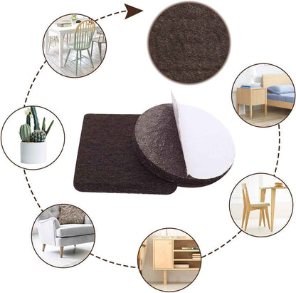 Yelanon Felt Furniture Pads - Slip Resistant Anti-Skid Floor Protectors for Family Safe Homes