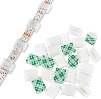 GooChan LED Strip Clips – Secure Adhesive Mounting to Prevent Falling Strips in Homes with Kids and Pets, 100 Pack