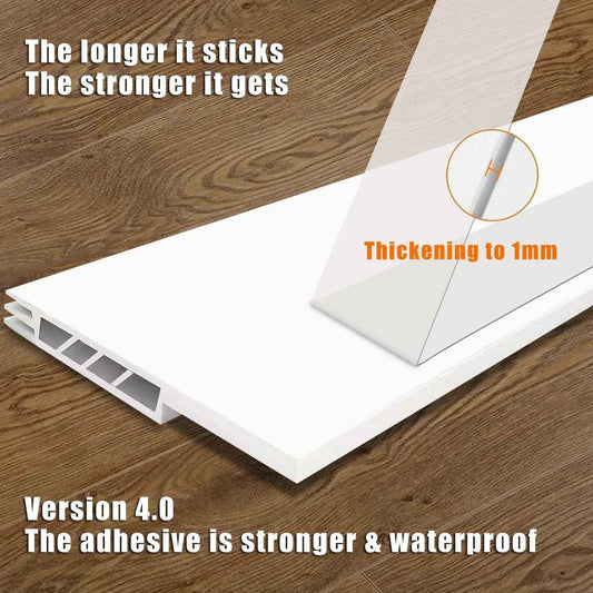 Suptikes 2 Pack Door Sweep for Clutter-Free Homes, Low-Profile Silicone Draft Stopper in White