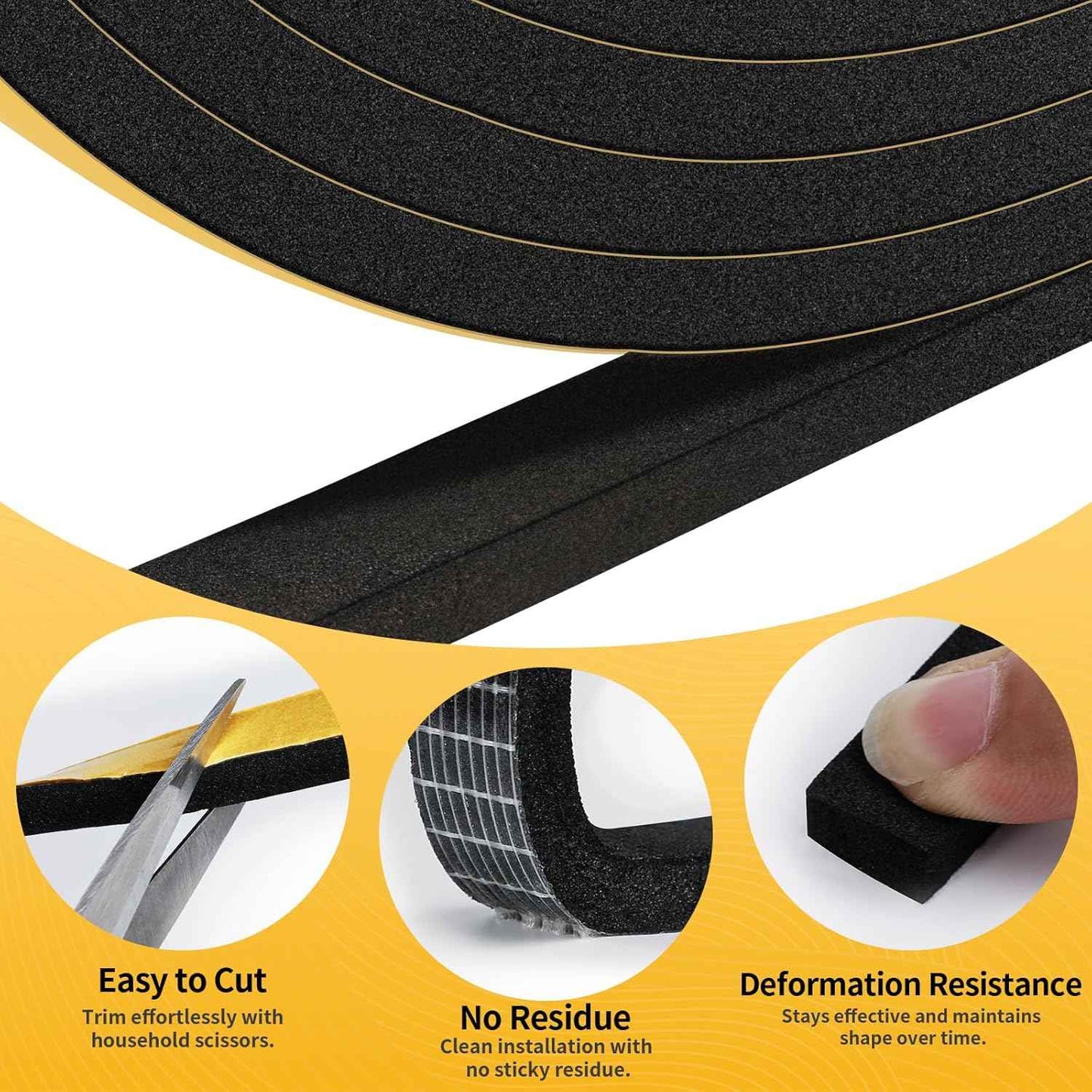 Foam Seal Solutions - Non-Toxic Door Seal Strip Safe for Kids and Pets