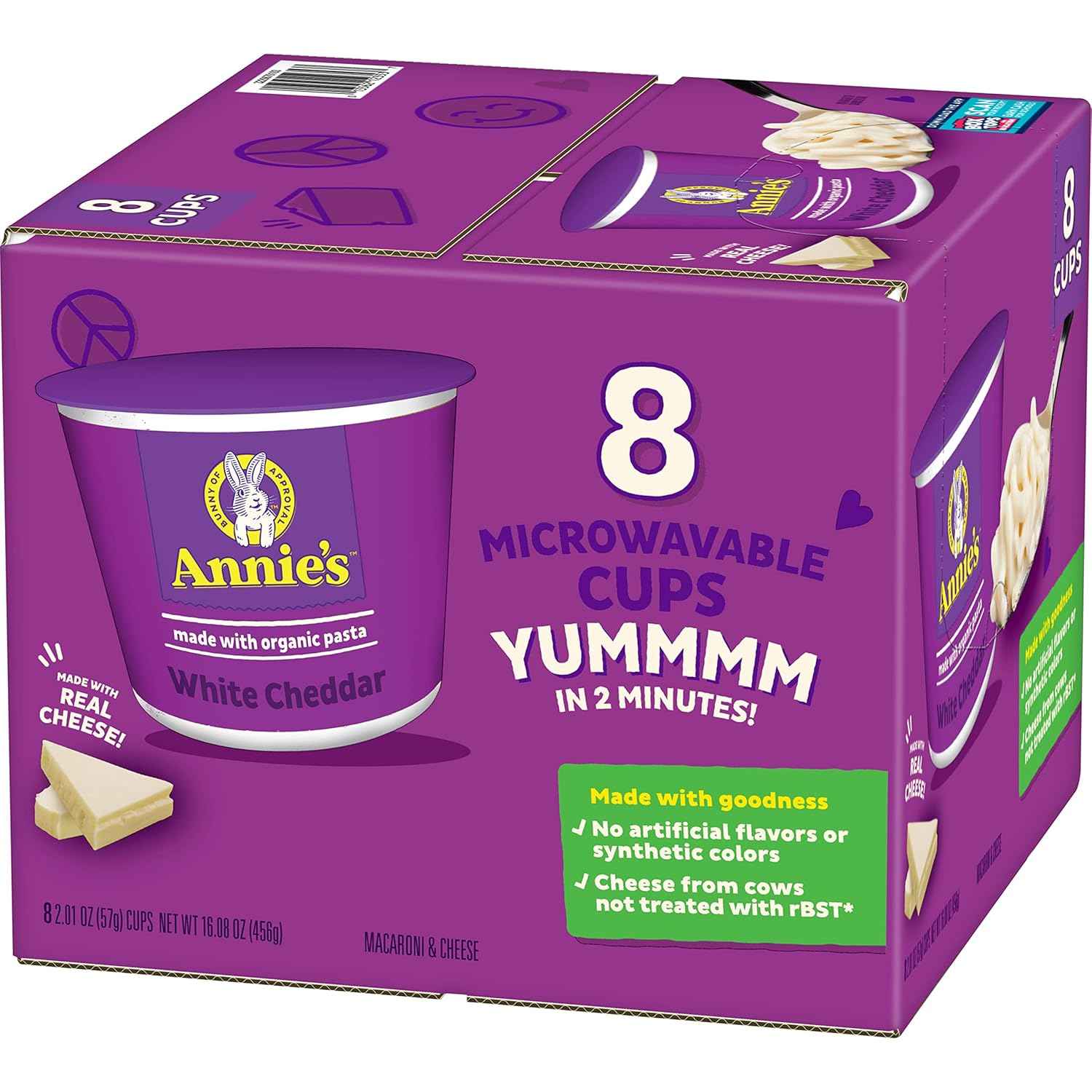 Annie's White Cheddar Mac & Cheese Cup – Portable Microwaveable Snack for Car Rides and Sports Practice