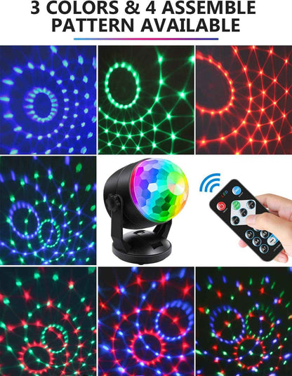 Luditek 2-Pack Sound Activated Party Lights – Birthday Gift for Her, Portable Disco Ball Lights for Bedroom and Holiday Party Decor