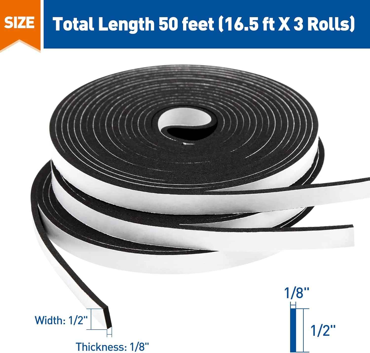 MAGZO Weather Stripping Door Seal – Cozy Bedroom Seal for Drafty Windows and Doors, Noise-Reducing Foam Tape